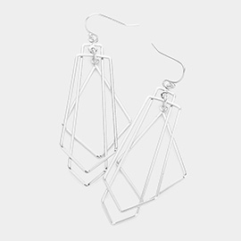 Geometric Open Metal Layered Dangle Earrings